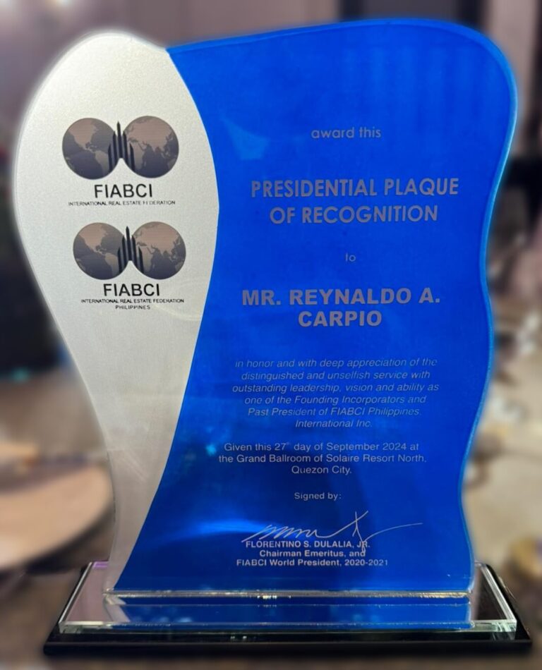 FIABCI Awards As One Of Its Incorporators (3)